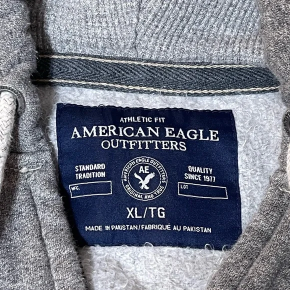 American Eagle Outfitters Full Zip Hoodie Men's XL Athletic Fit Gray - Picture 7 of 7